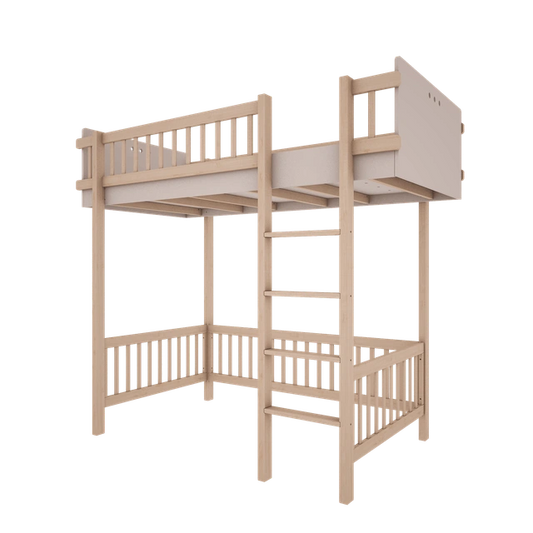 Wood Luck Design - Basic - højseng 90 x 200 cm – cashmere og bøgetræ