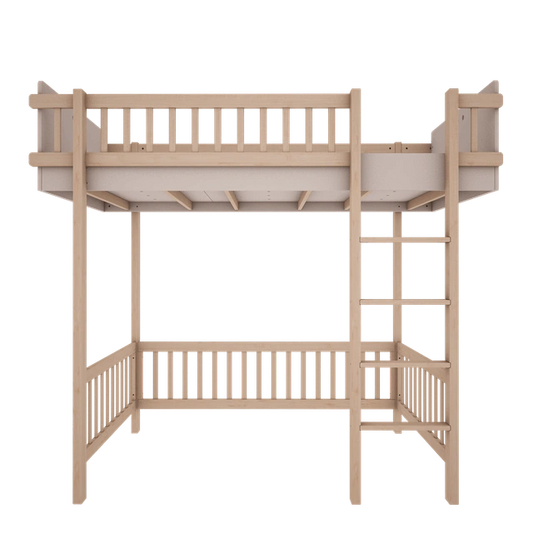 Wood Luck Design - Basic - højseng 90 x 200 cm – cashmere og bøgetræ