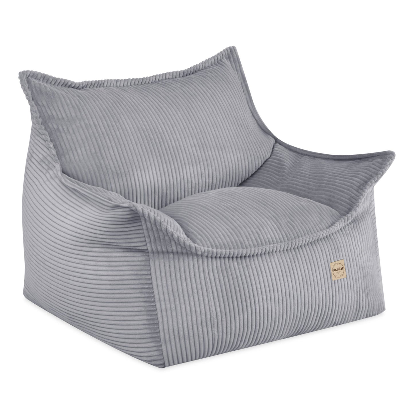 Plush Nest Roya lænestol til børn i premium fløjl – grå