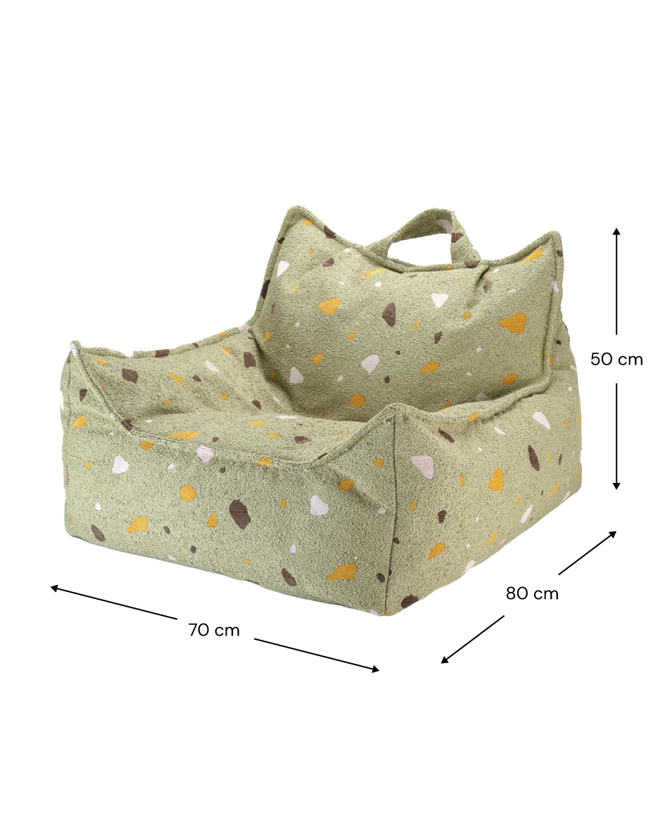 Wigiwama sækkestol i bouclé – Terrazzo Moss
