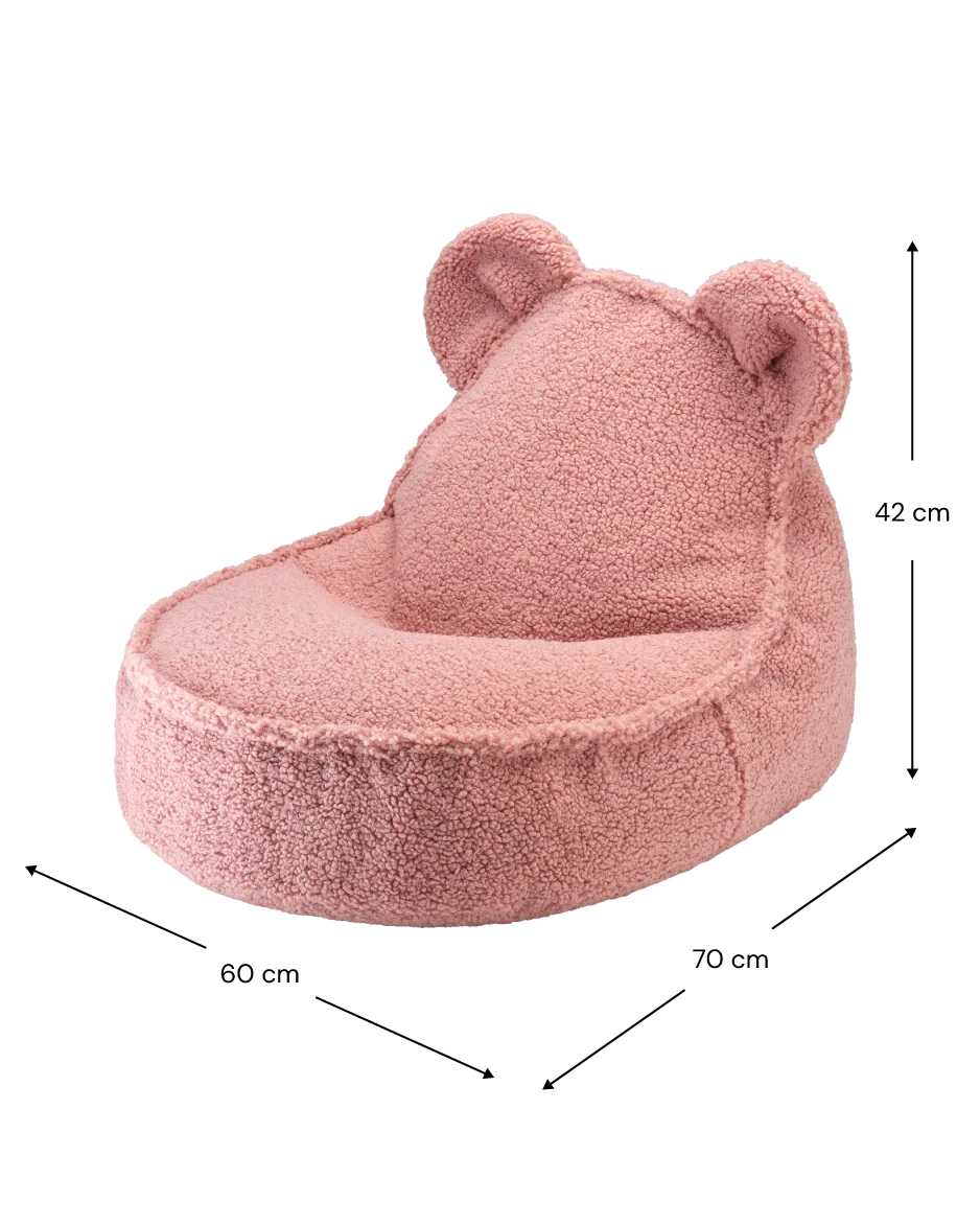 Wigiwama Bear sækkestol i teddy – Guava Pink