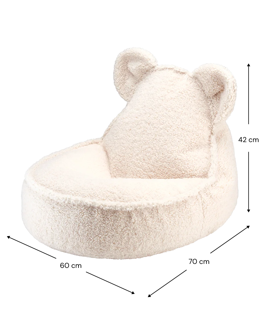Wigiwama Bear sækkestol i teddy – Cream White