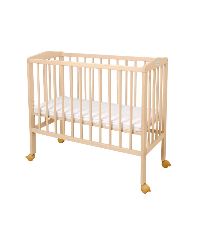 Waldin bedside crib 2-i-1 med madras – naturtræ