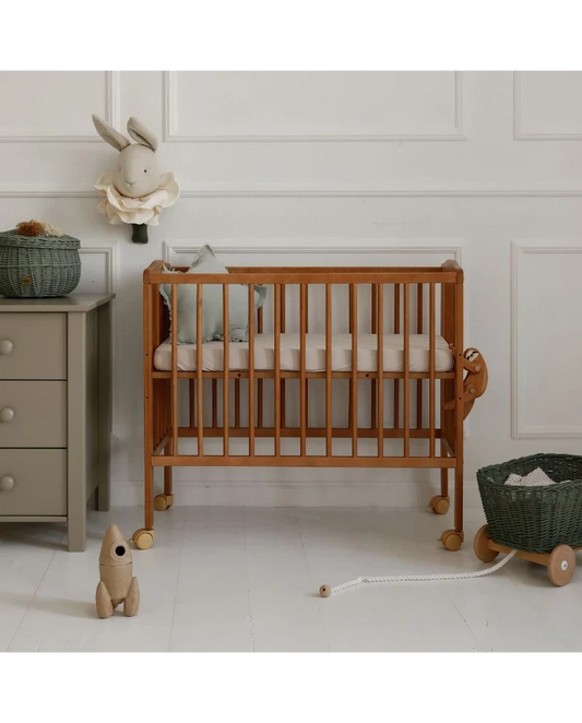Waldin bedside crib 2-i-1 med madras – vintage