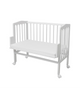 Waldin bedside crib 2-i-1 med madras – hvid