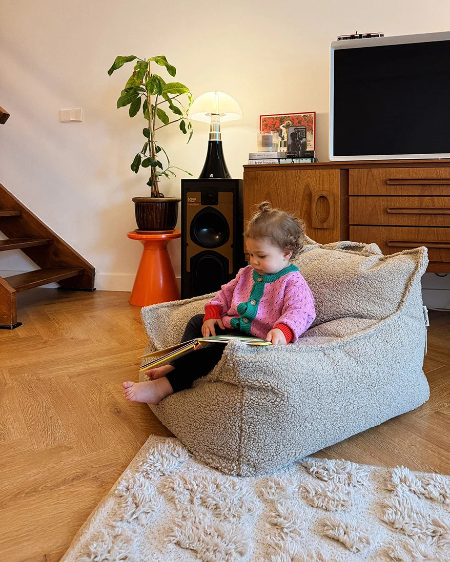 Wigiwama sækkestol i teddy – Biscuit