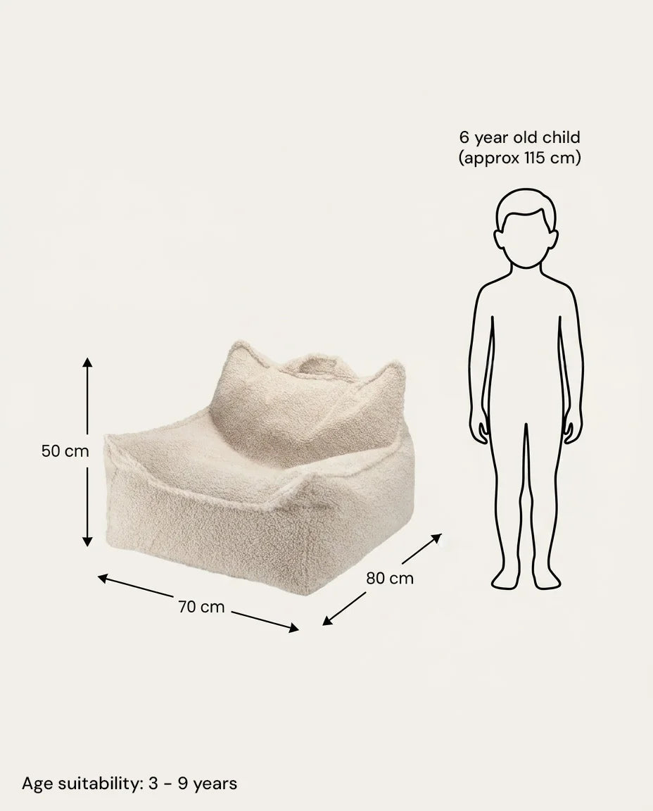 Wigiwama sækkestol i teddy – Biscuit
