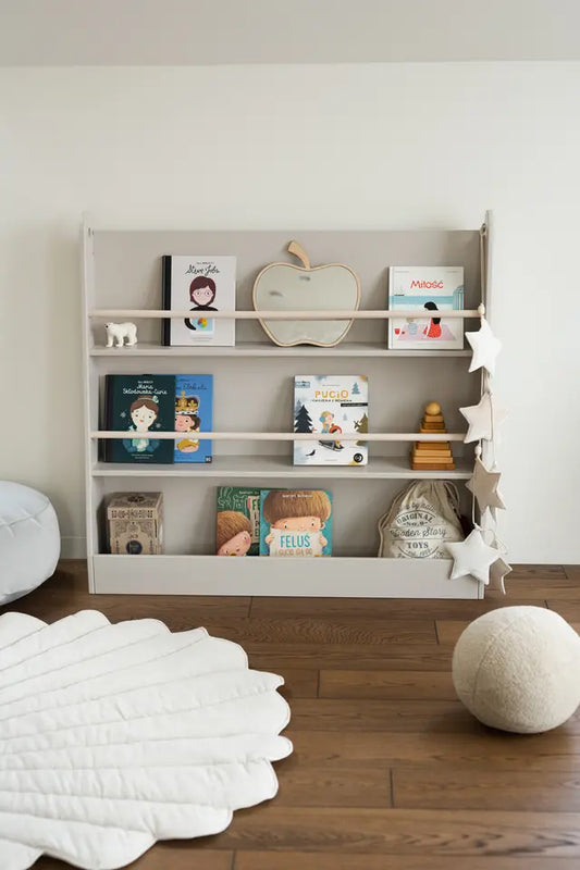 Wood Luck Design - Bookworm bogreol til børn – cashmere