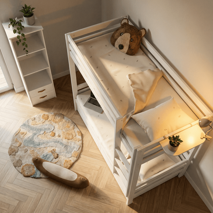 LIFETIME Kidsrooms Elements køjeseng med stige 90 x 200 cm