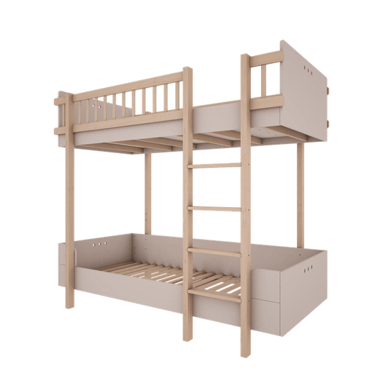 Wood Luck Design - Basic - køjeseng 90 x 200 cm – cashmere og bøgetræ