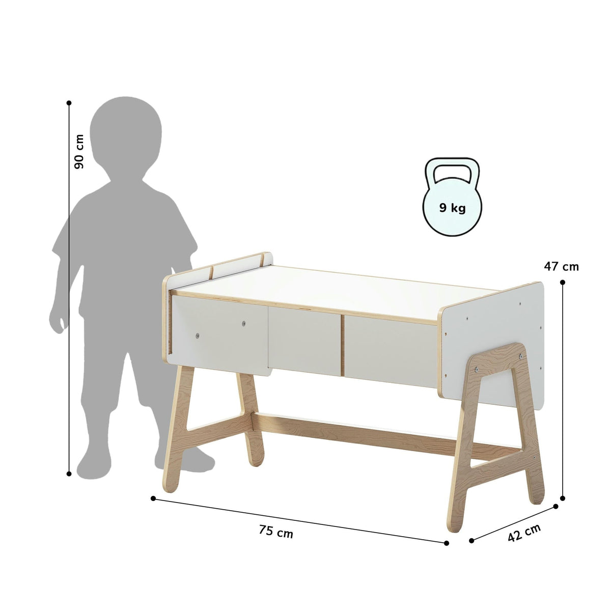 LILU 2-in-1 Toy Storage Shelf and Table