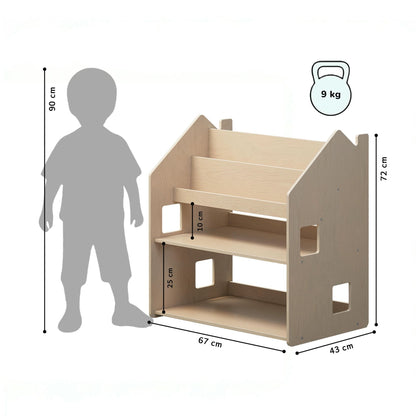 Montessori 2-in-1 Bookshelf and Toy Storage – Natura