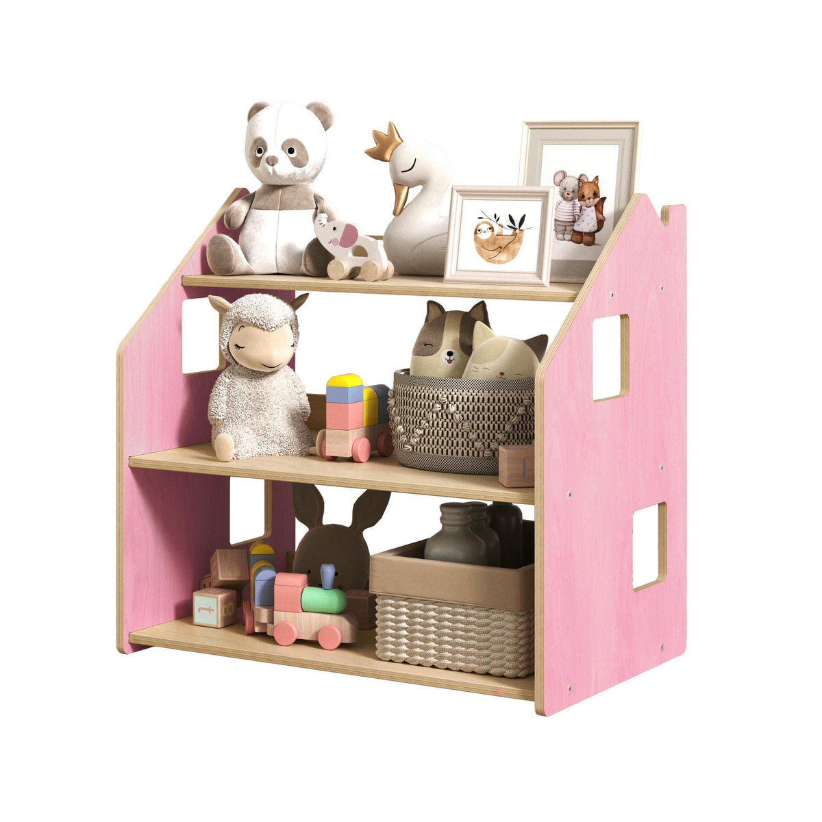 Montessori Toy Storage Shelf – Pastel Colours