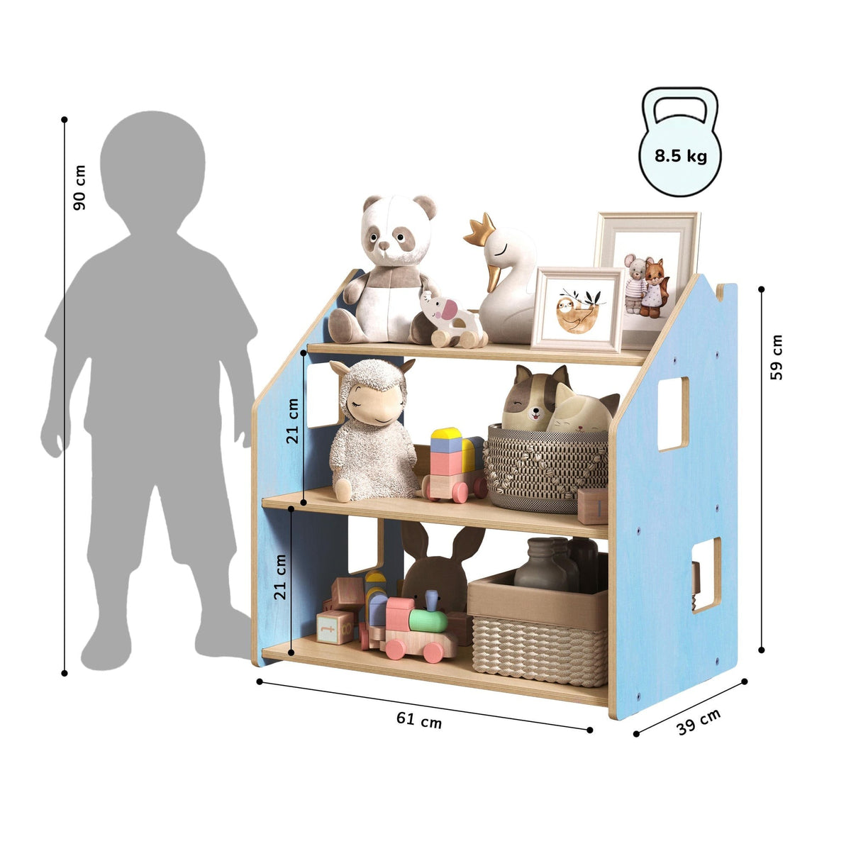 Montessori Toy Storage Shelf – Pastel Colours