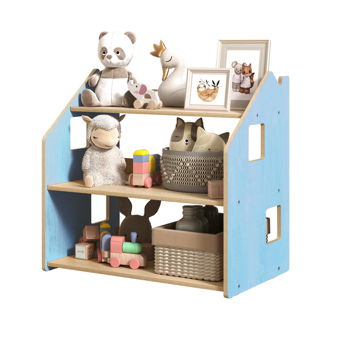 Montessori Toy Storage Shelf – Pastel Colours