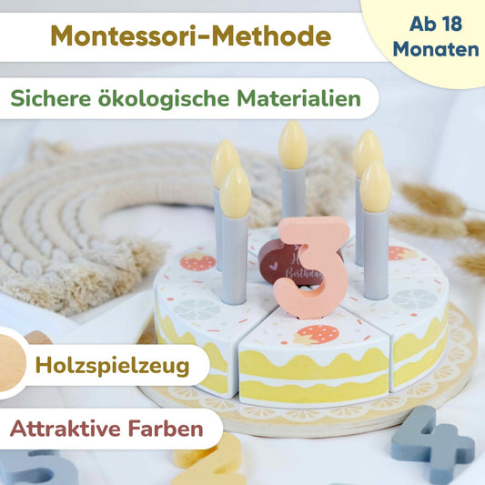 BusyKids Wooden Birthday Cake Play Set