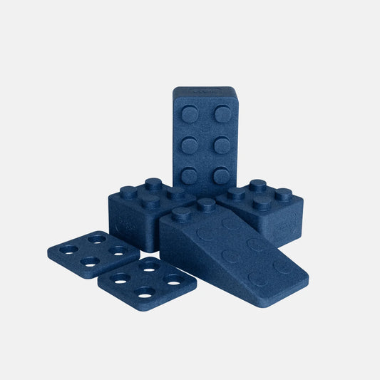 bygge - basis-sæt “monokrom” blå – 6 stk