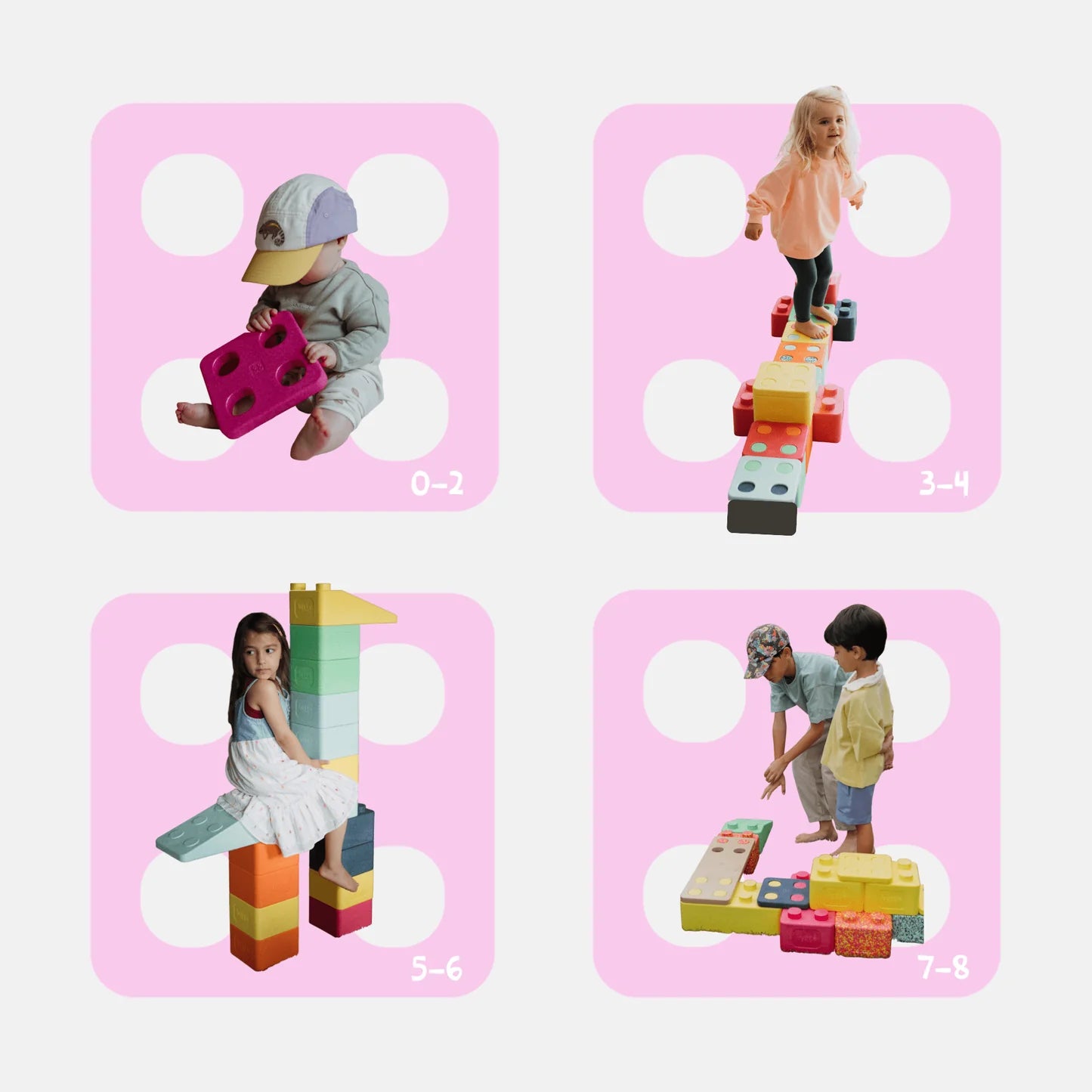 bygge - startersæt “totone” ocean / pink – 12 stk