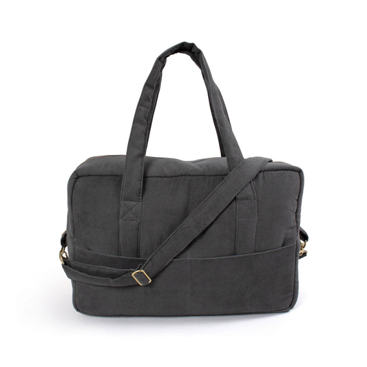 Filibabba pusletaske i fløjl – stone grey