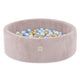 Plush Nest boldbassin med 200 bolde (blå-guld) i premium fløjl – lyserød – 90x30 cm