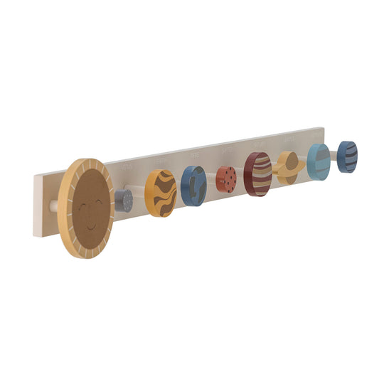 Bloomingville MINI Space Knagerække – Solsystem – Grå – FSC®100% MDF