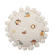 Bloomingville MINI Agnes pude – Rund, naturfarvet bomuld med broderi