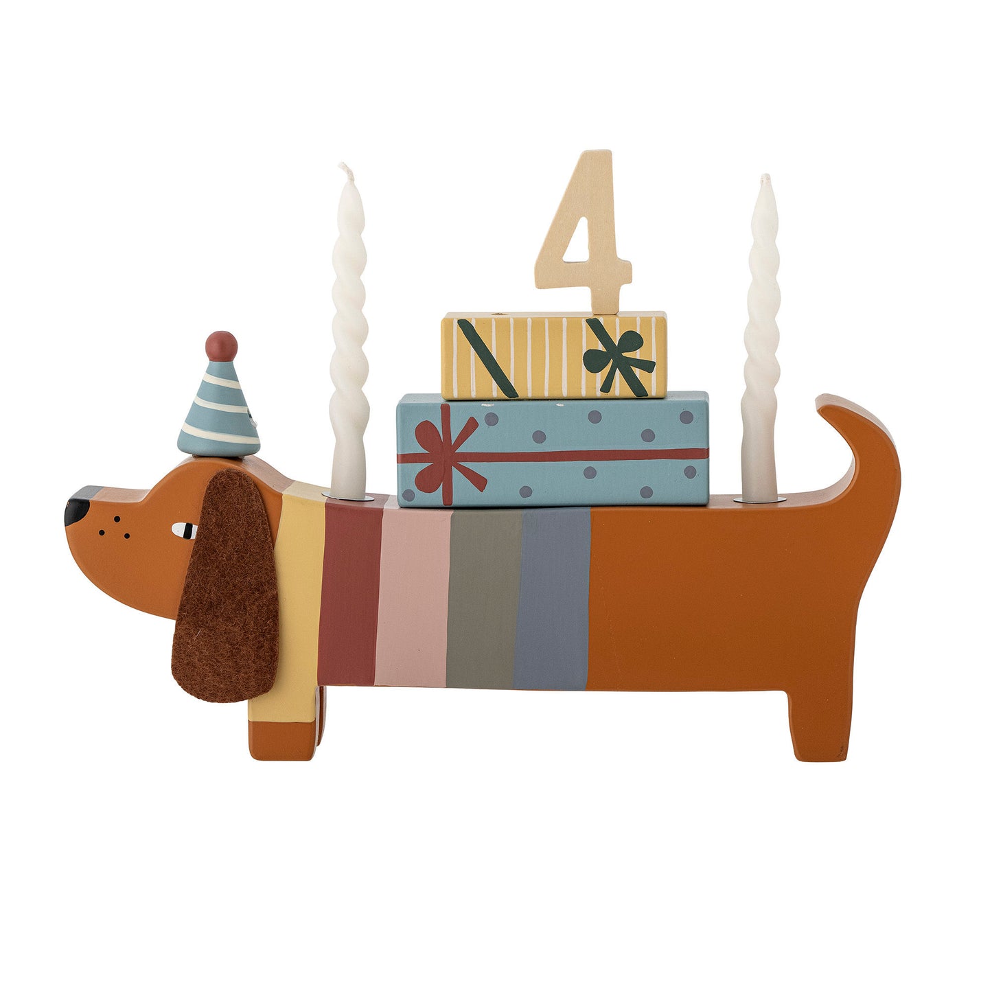Bloomingville MINI Charlie fødselsdagsdekoration – Hund i brun FSC®-certificeret MDF