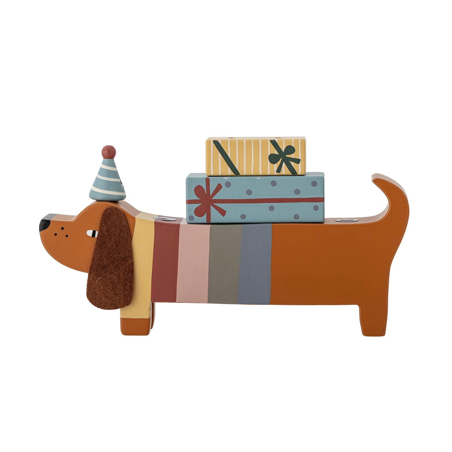 Bloomingville MINI Charlie fødselsdagsdekoration – Hund i brun FSC®-certificeret MDF