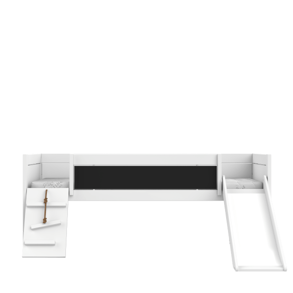 LIFETIME Kidsrooms Original halvhøj seng med klatretrappe og rutsjebane – 90 x 200 cm