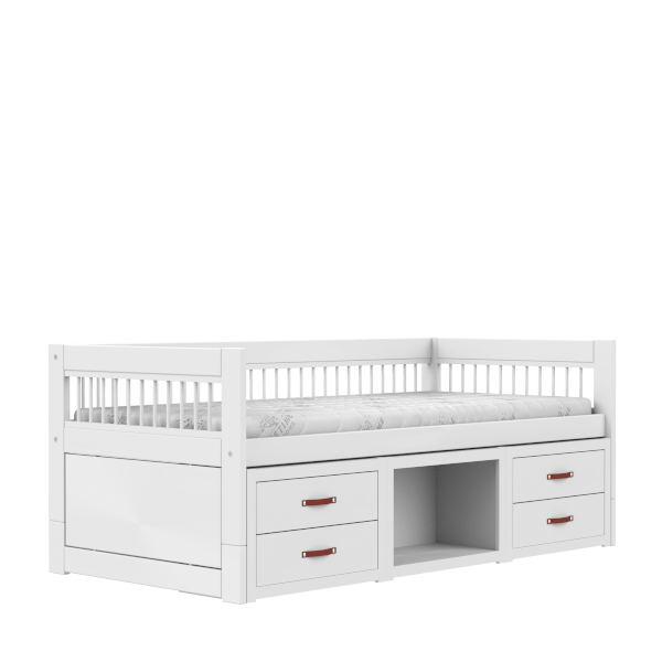 LIFETIME Kidsrooms Breeze halvhøj seng inkl. skuffer og opbevaring – 90 x 200 cm