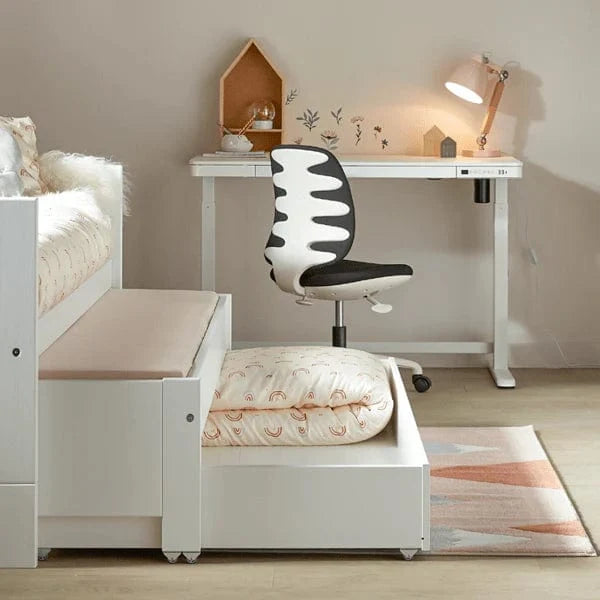 LIFETIME Kidsrooms Breeze halvhøj seng inkl. gæsteseng og sengeskuffe – 90 x 200 cm