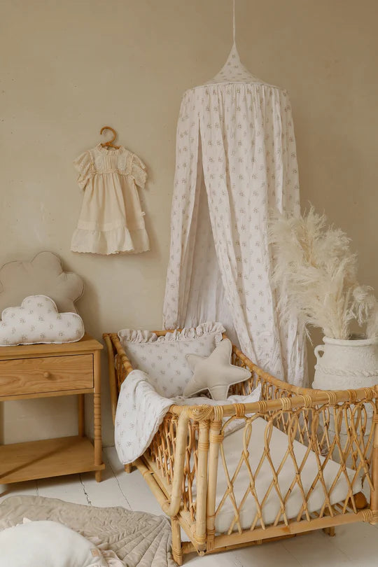 Moi Mili Sengehimmel i økologisk bomuld – Boho Flowers