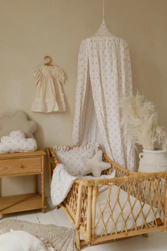 Moi Mili Sengehimmel i økologisk bomuld – Boho Flowers