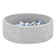 Plush Nest boldbassin med 200 bolde (blå) i premium chenille – grå – 90x30 cm