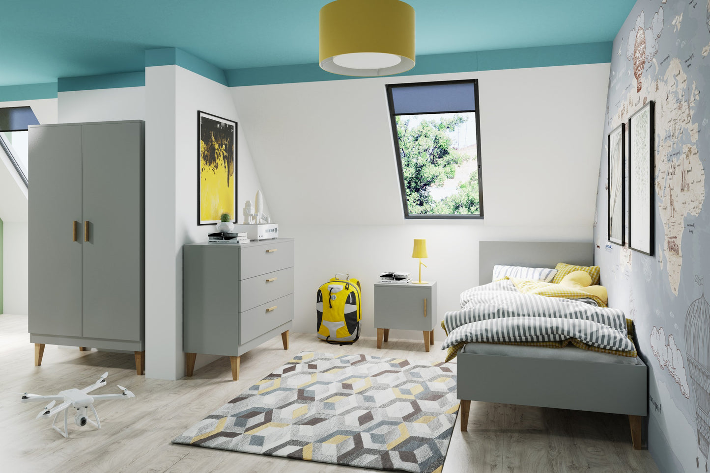 Children's Bed Kubi - Grey