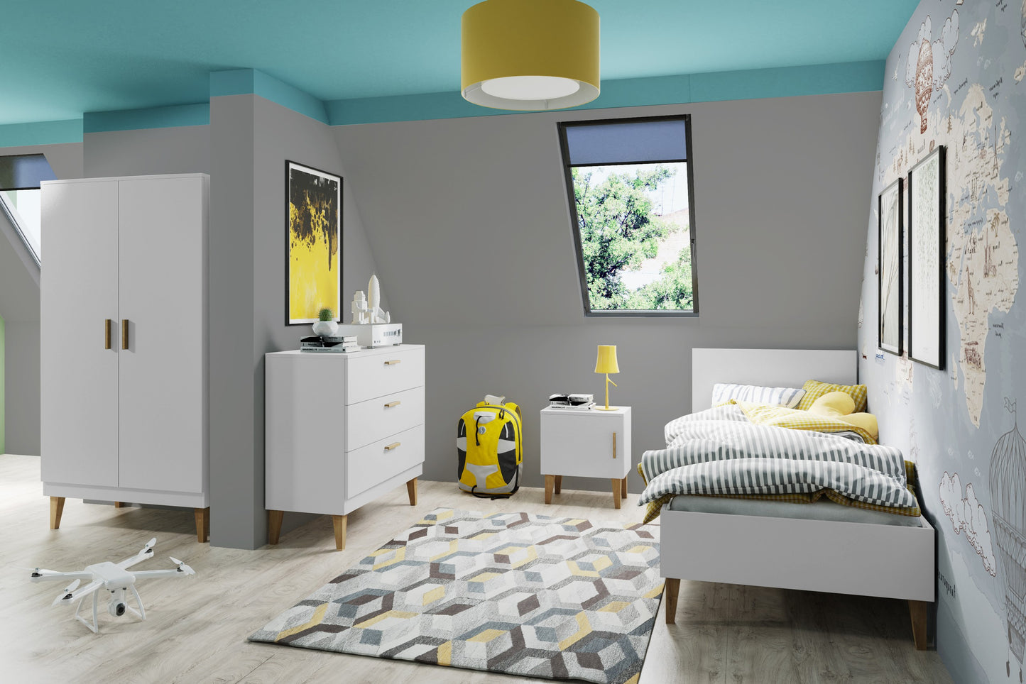 Children's Bed Kubi - White