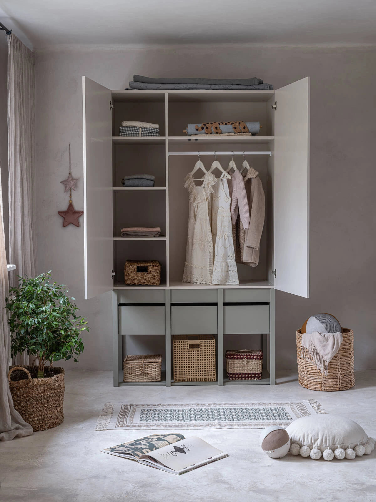 Wood Luck Design - Tweens - overbygning til garderobeskab – sand beige