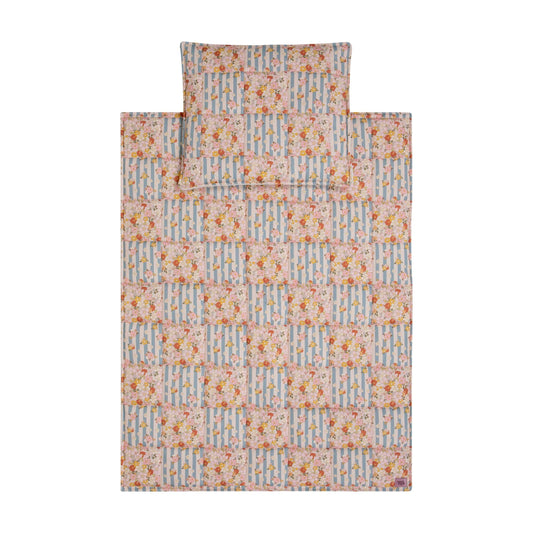 Cotton Quilted Patchwork Blanket + Pillow Set Large - Summer Garden