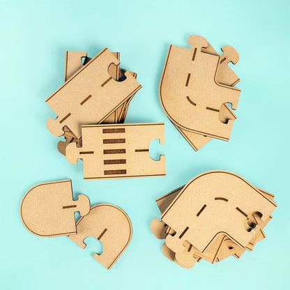 Adventure Track Extension – Colour-Your-Own Wooden Road Set