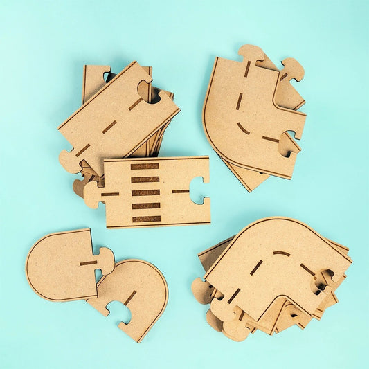 Adventure Track Extension – Colour-Your-Own Wooden Road Set
