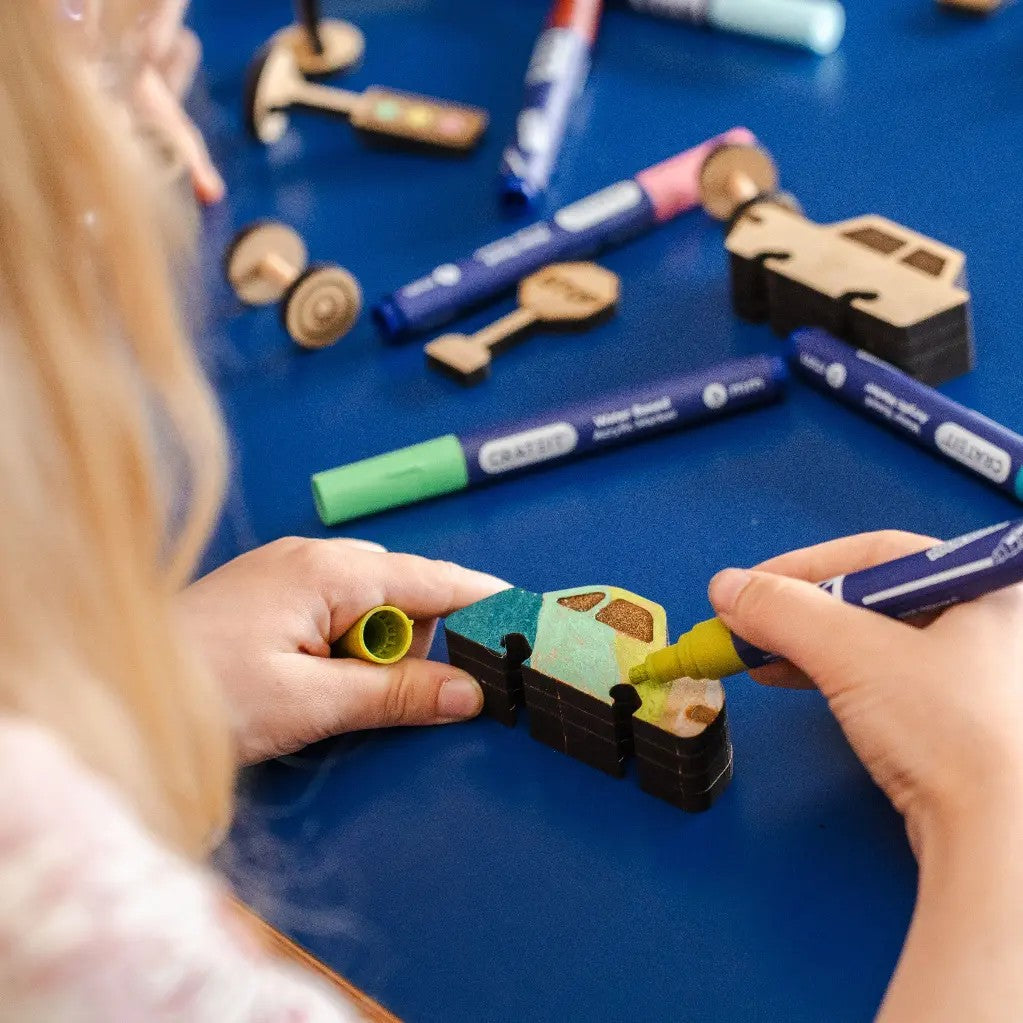 Adventure Track Extension – Colour-Your-Own Wooden Road Set
