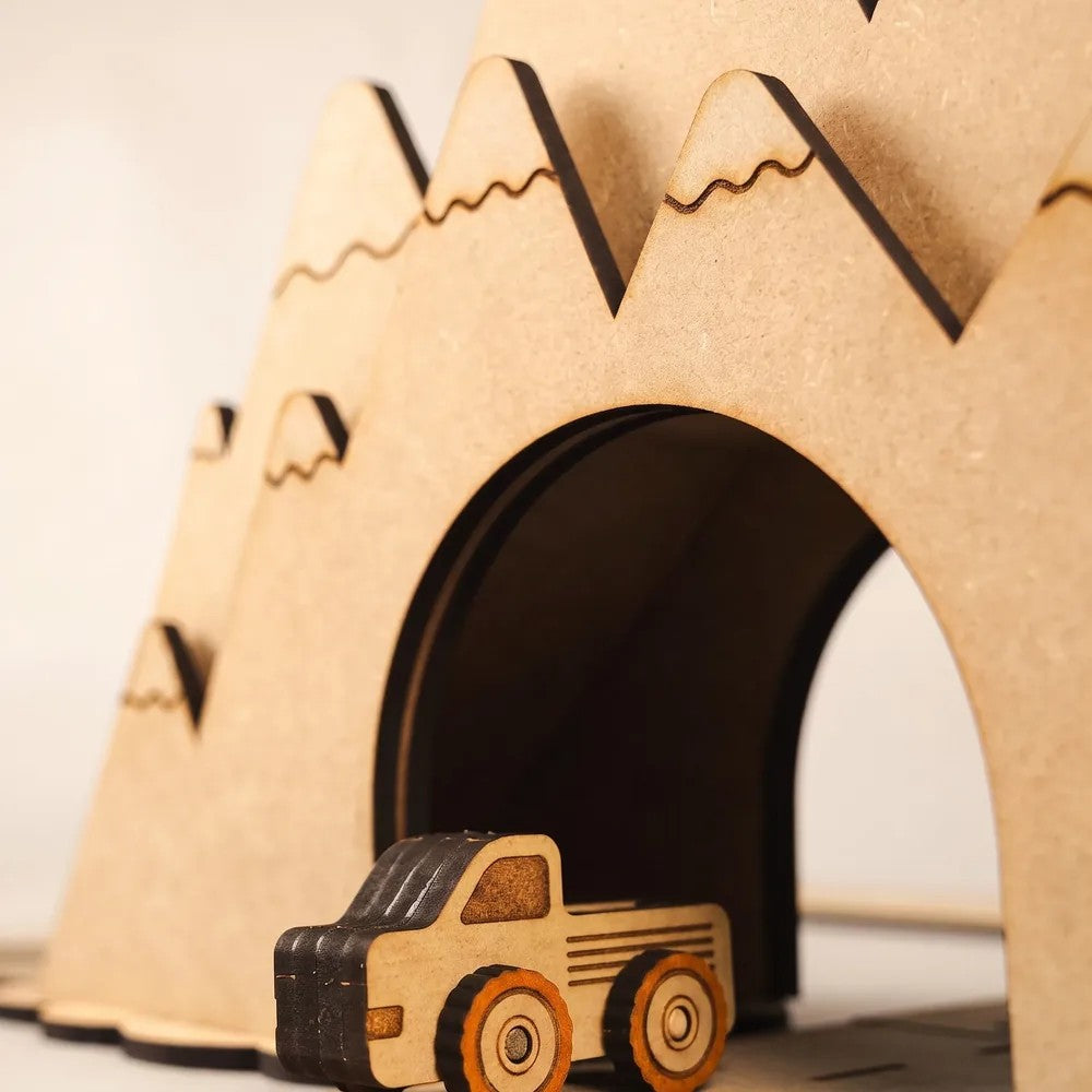 Around the Mountain – Colour-Your-Own Wooden Road Play Set