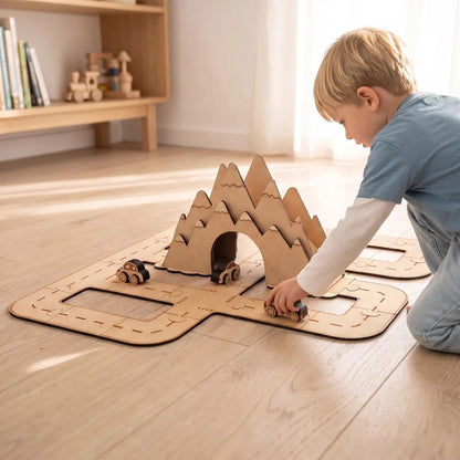 Around the Mountain – Colour-Your-Own Wooden Road Play Set