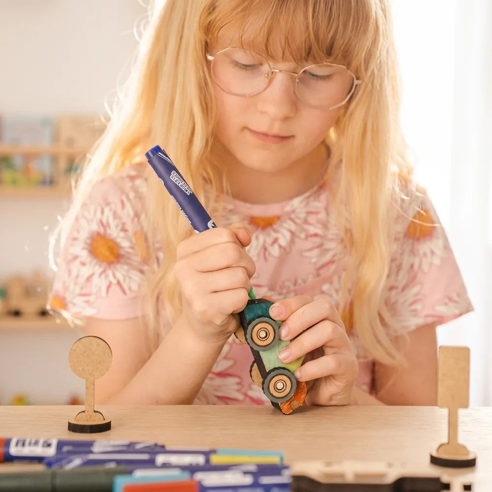 Around the Mountain – Colour-Your-Own Wooden Road Play Set