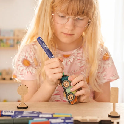Around the Mountain – Colour-Your-Own Wooden Road Play Set