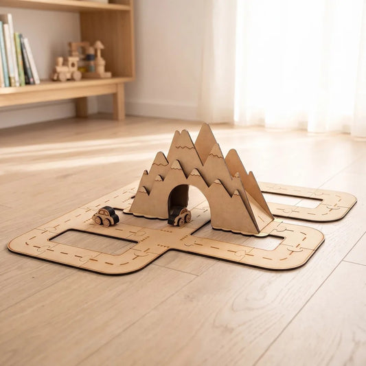 Around the Mountain – Colour-Your-Own Wooden Road Play Set