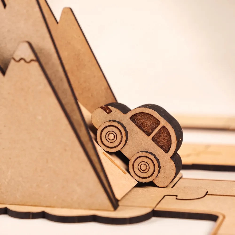 Around the Mountain – Colour-Your-Own Wooden Road Play Set