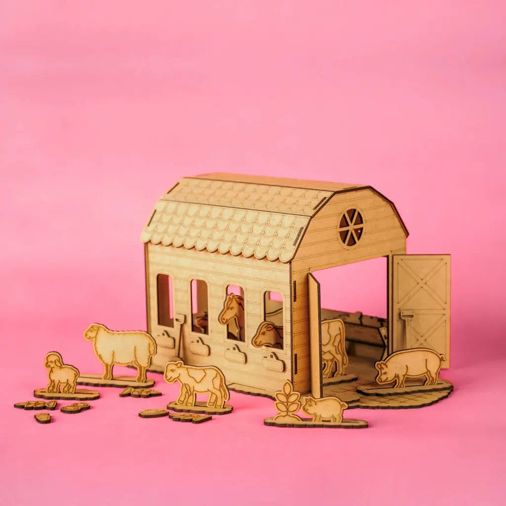Barn Life – Colour-Your-Own Wooden Play Set