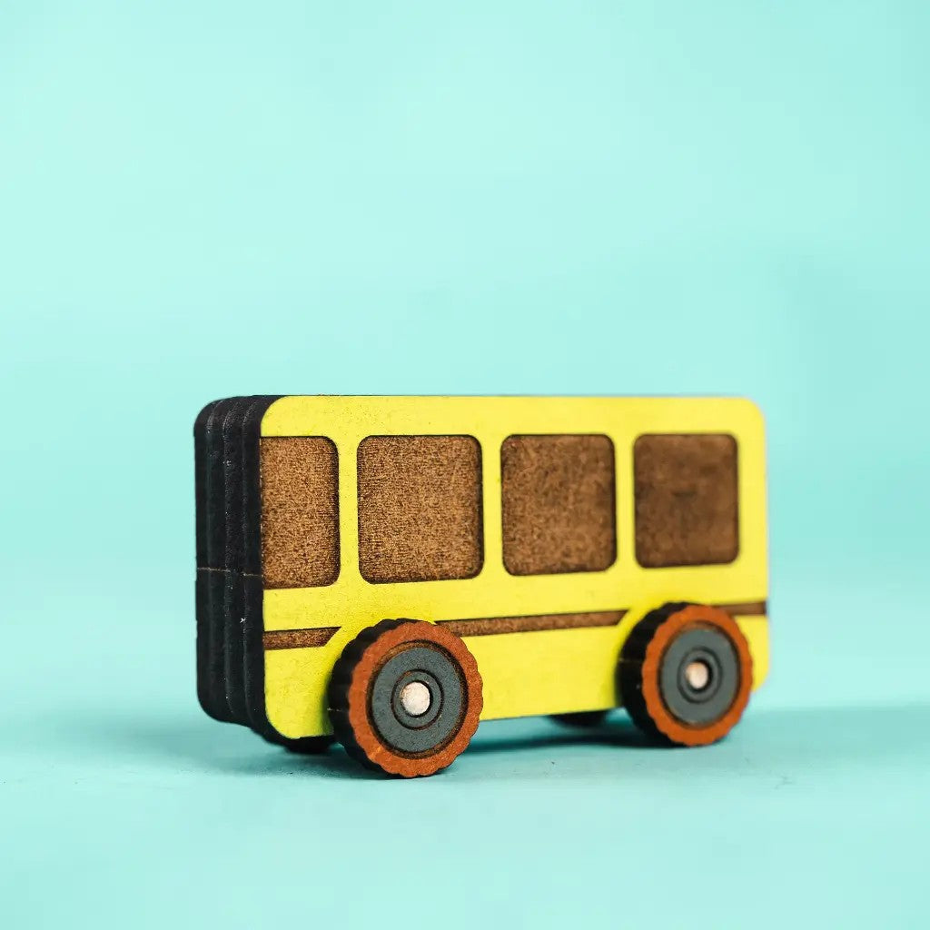 Bus Adventures – Colour-Your-Own Wooden Toy Bus