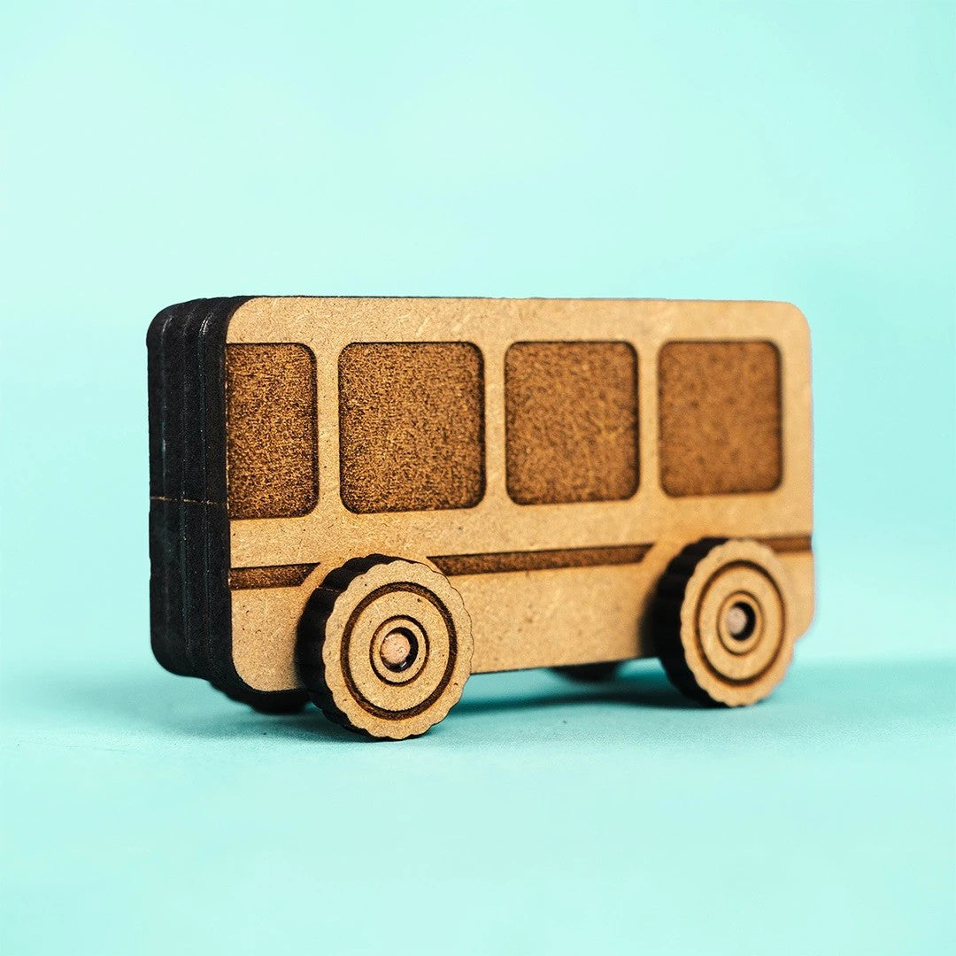 Bus Adventures – Colour-Your-Own Wooden Toy Bus